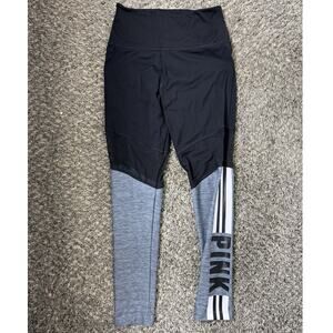 Victoria's Secret PINK Leggings Womens Small Gray Leg Spellout Yoga Pants